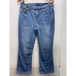 J.Crew Womens Mid-Rise Flare Crop Jeans Medium Wash Blue Size 29 Denim Pants